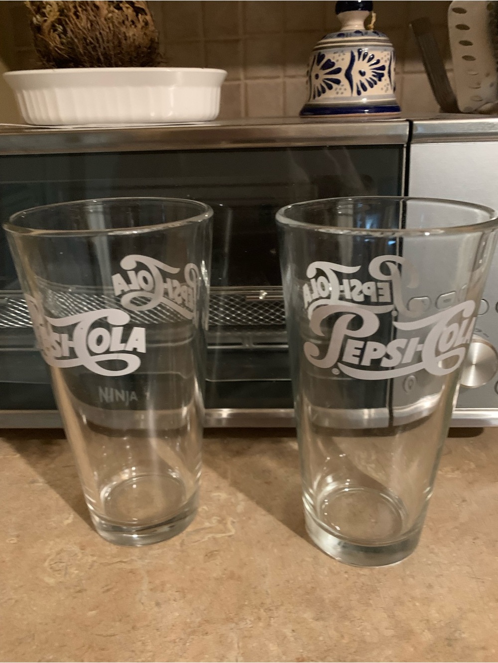 Vintage Pepsi-cola Clear Glass Drinking Tumblers - Set of 2